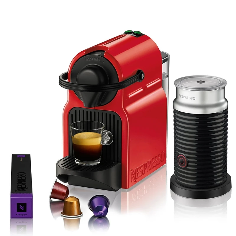 Krups Nespresso XN1015S Inissia Κόκκινο & Aeroccino Καφετιέρα Espresso + Δώρο Κάψουλες αξίας 30 Ευρώ