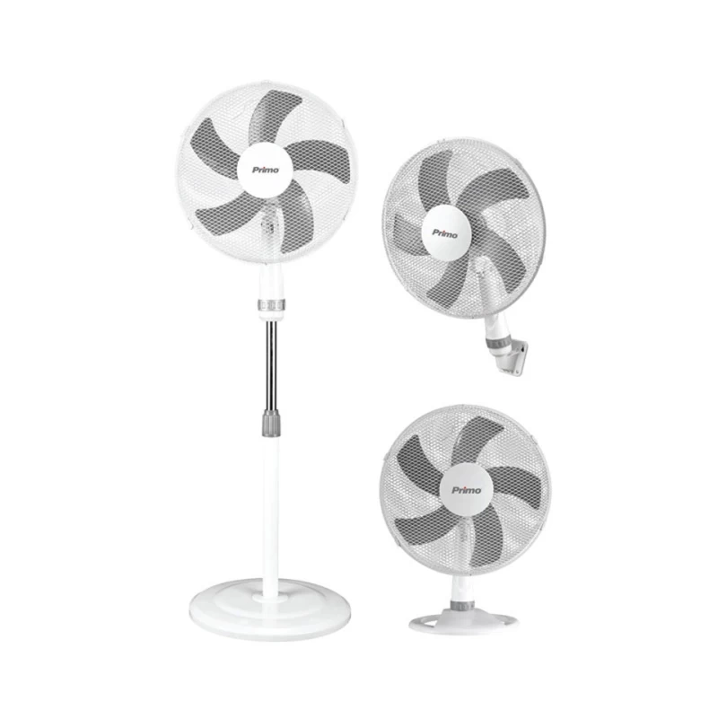 Primo PRSF-80450 16'' 40εκ. Λευκό - Γκρι Ανεμιστήρας Ορθοστάτης 3ΣΕ1 (800450)