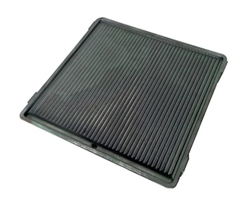 Kazis KAZ4242 Μαντεμένια πλάκα ψησίματος 42Χ42 cm με ραβδώσεις και λιποσυλλέκτη SEASON