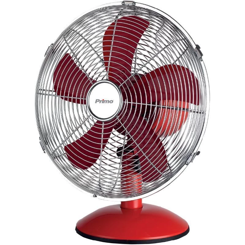 Primo FT-30MC 12'' 30εκ Μεταλλικός Κόκκινος Ανεμιστήρας Επιτραπέζιος (800214)