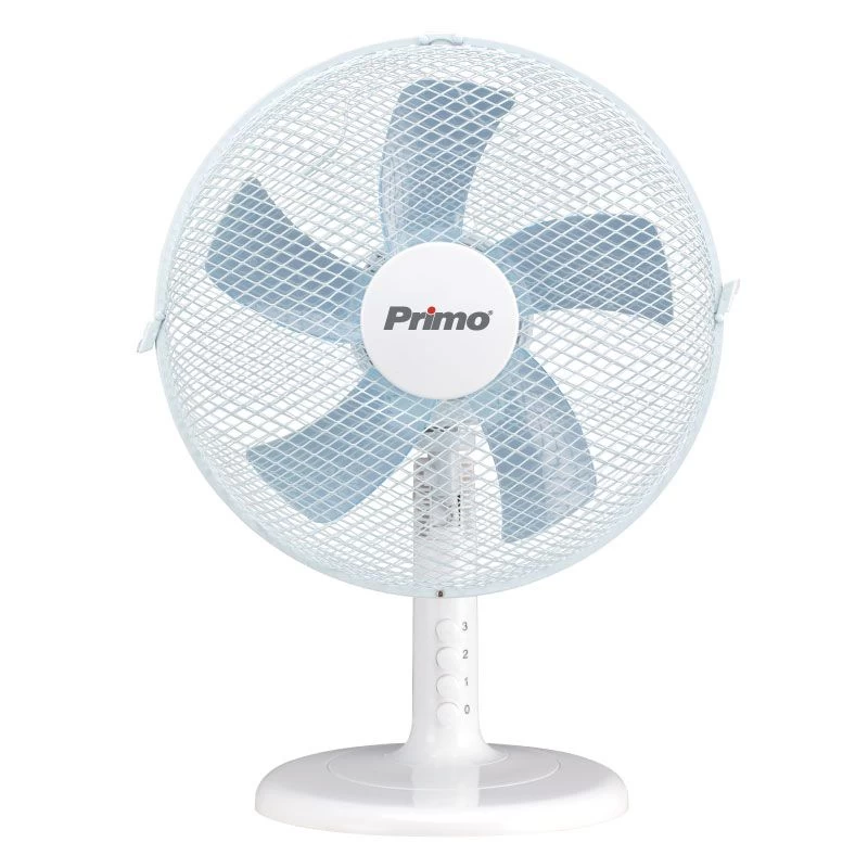 Primo PRTF-80509 12'' 30εκ. Λευκός-Μπλέ Ανεμιστήρας Επιτραπέζιος (800509)