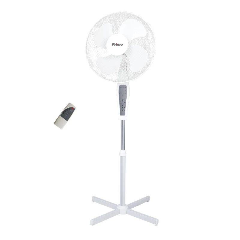 Primo PRSF-80504 Ανεμιστήρας Ορθοστάτης 16'' 40CM Λευκός Με Τηλεχειριστήριο 50W (800504)