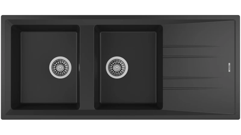 Teka STONE 80 B-TG 2B 1D BLACK CARBON Νεροχύτης (115400002)