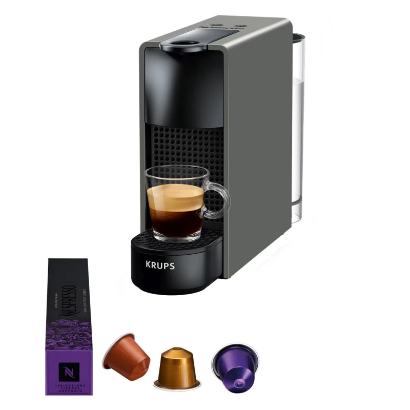 Krups Nespresso XN110BV Essenza Mini Γκρι Καφετιέρα Espresso (Δώρο 100€ επιστροφή σε παραγγελίες καφέ ή 60 κάψουλες)