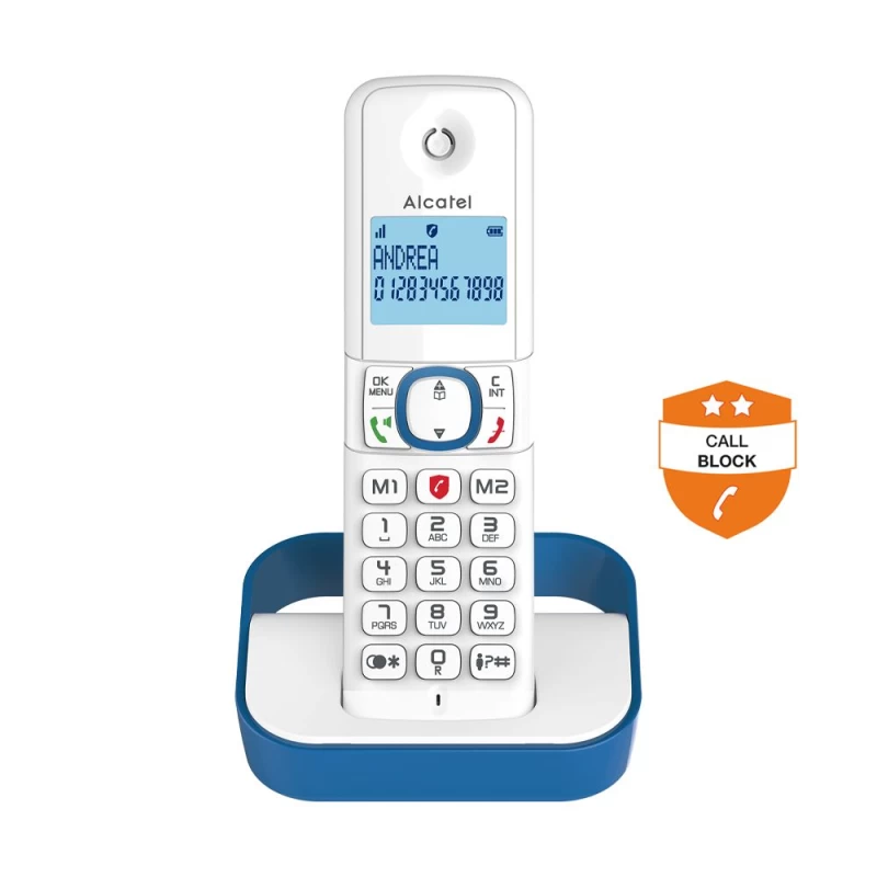 Alcatel F860 EU Blue Ασύρματο τηλέφωvο με δυνατότητα αποκλεισμού κλήσεων (010050)
