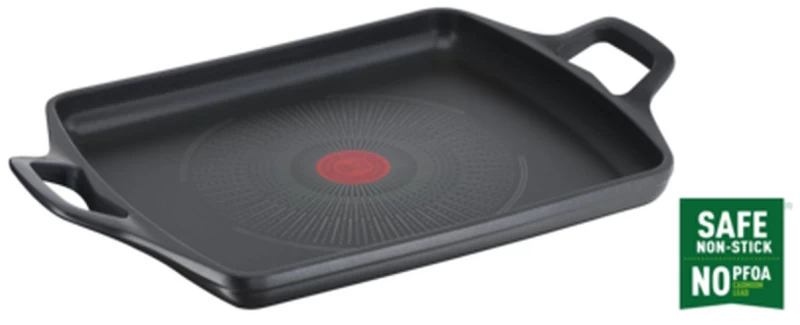Tefal E24998 Robusto Πλάκα ψησίματος Μπάρμπεκιου 26X32εκ από Αλουμίνιο με Αντικολλητική Επίστρωση Τιτανίου