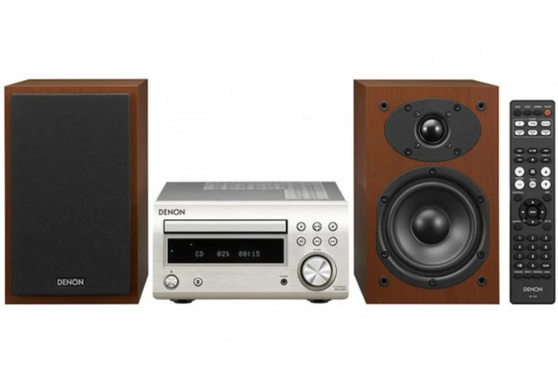 Denon D-M41 DAB Silver -Walnut Μίνι Σύστημα HiFi (RCD-M41 DAB Silver + SC-M41 CW)