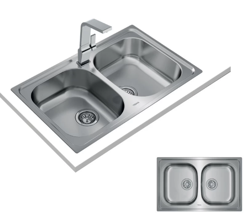 Teka UNIVERSE 80 T-XP 2B Λείος Inox Νεροχύτης (115040011)