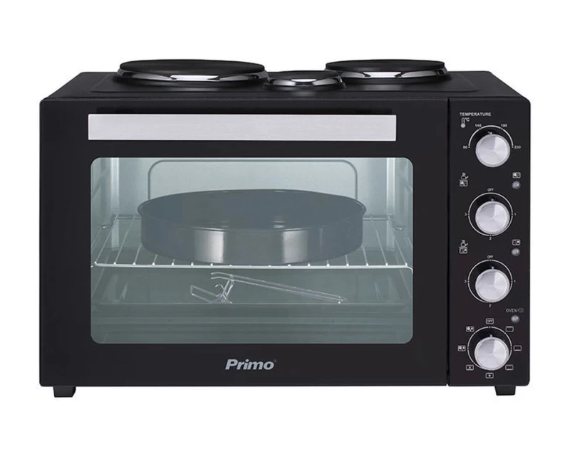 Primo PREO-40253NS Ηλεκτρικό Φουρνάκι Με 3 Εστίες 50L Με λειτουργία αέρα Μαύρο (400253)