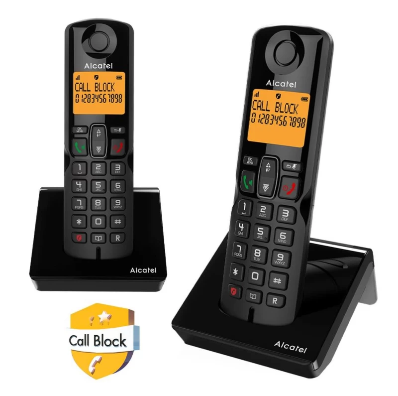 Alcatel S280 EWE DUO Μαύρο Ασύρματο τηλέφωνο με δυνατότητα αποκλεισμού κλήσεων (010052)