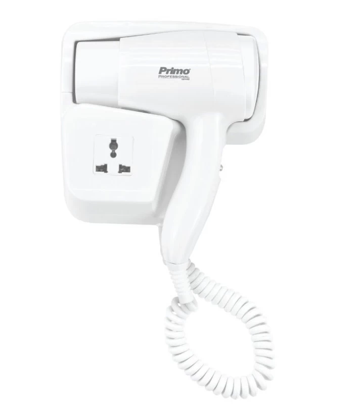 Primo PRHD-50060 Λευκό Σεσουάρ Ξενοδοχειακού τύπου 1500W με έξτρα πρίζα (500060)
