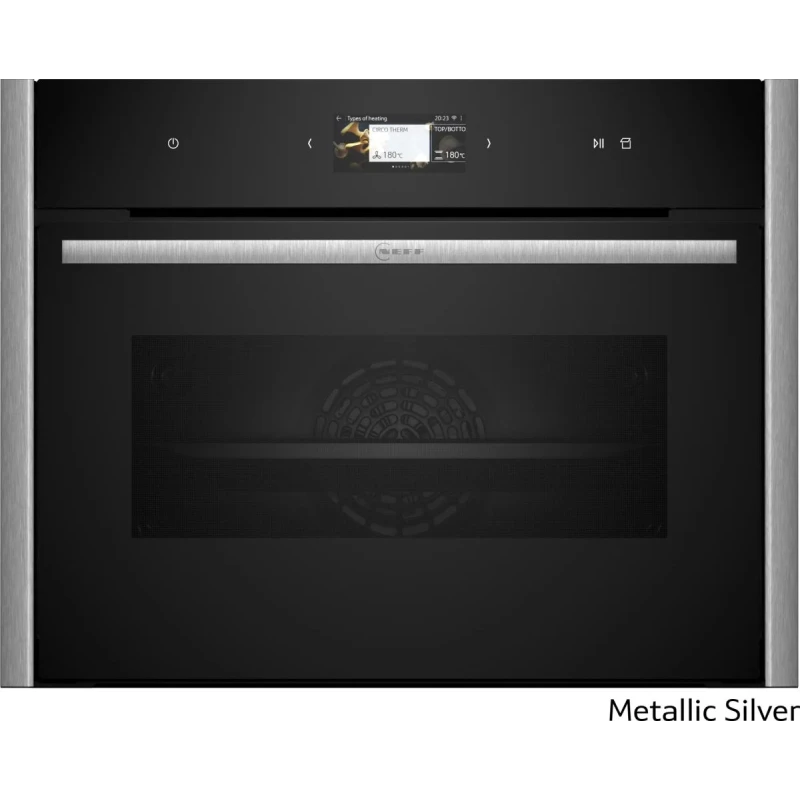 Neff C29FS3AY0 Metallic Silver Εντοιχιζόμενος Φούρνος Compact NFS45E2M0 (C29FS3AY0 + Z9045MY0)