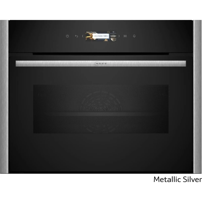 Neff C29MR21Y0 Metallic Silver Εντοιχιζόμενος Φούρνος Compact NMW45E2M0 (C29MR21Y0 + Z9045MY0)