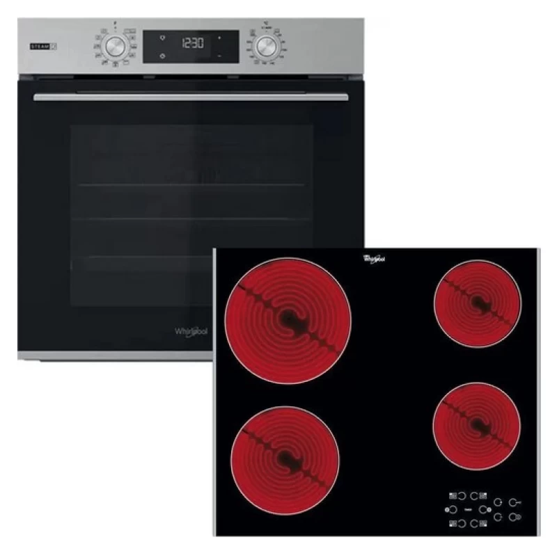 Whirlpool OMSK58HU1SX + AKT 8090 LX Σετ Φούρνος/Εστία