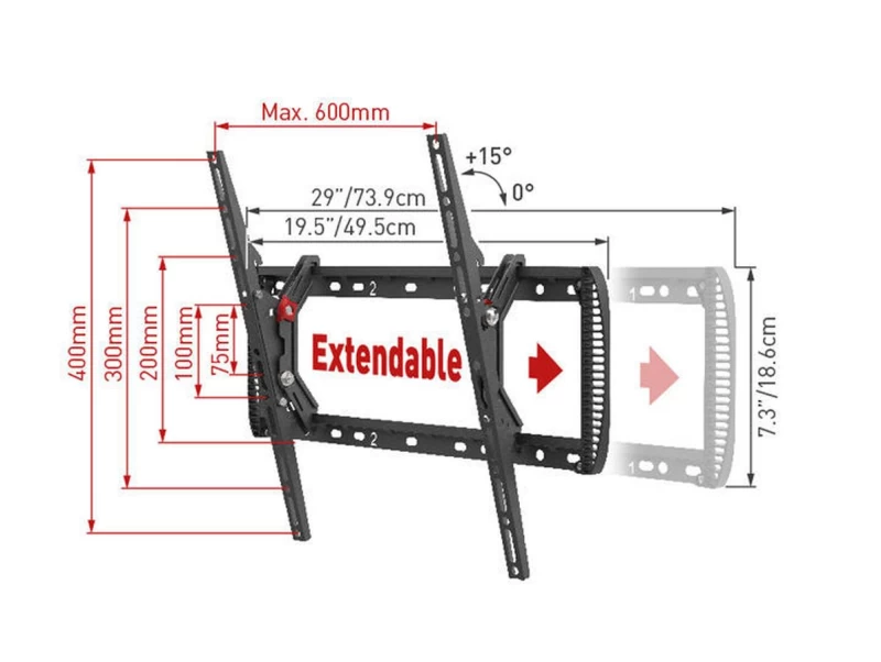 Barkan BM410T Βάση Τηλεόρασης Τοίχου 13'' - 90'' με Κλίση (950029)