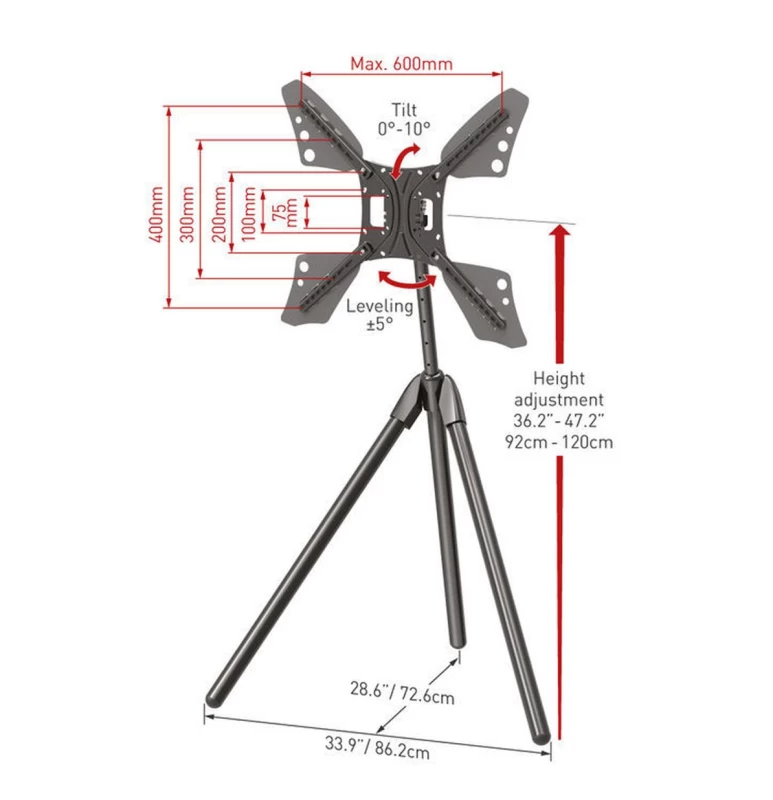 Barkan DTP410 Βάση Τηλεόρασης Δαπέδου 13'' - 83'' σε Τρίποδο (950033)