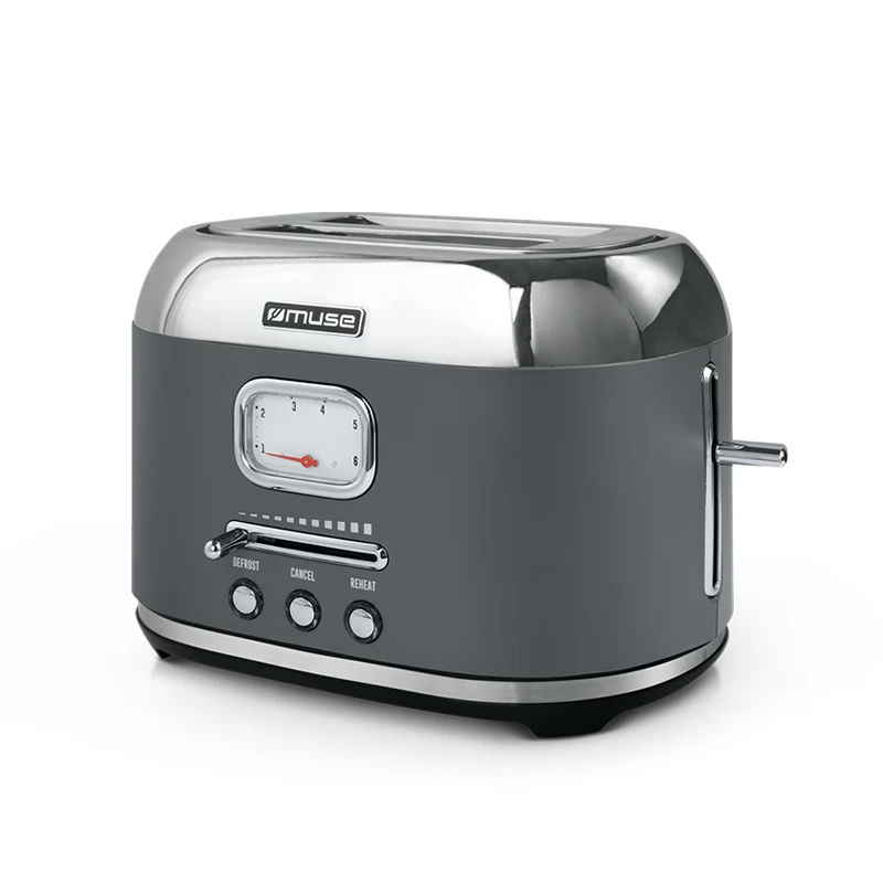 Muse MS-120 DG 2Θέσεων 1000W Inox/Ανθρακί Φρυγανιέρα (400412)