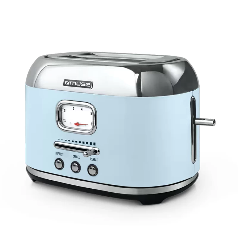 Muse MS-120 VB 2Θεσεων 1000W Inox/Γαλάζιο Φρυγανιέρα (400509)