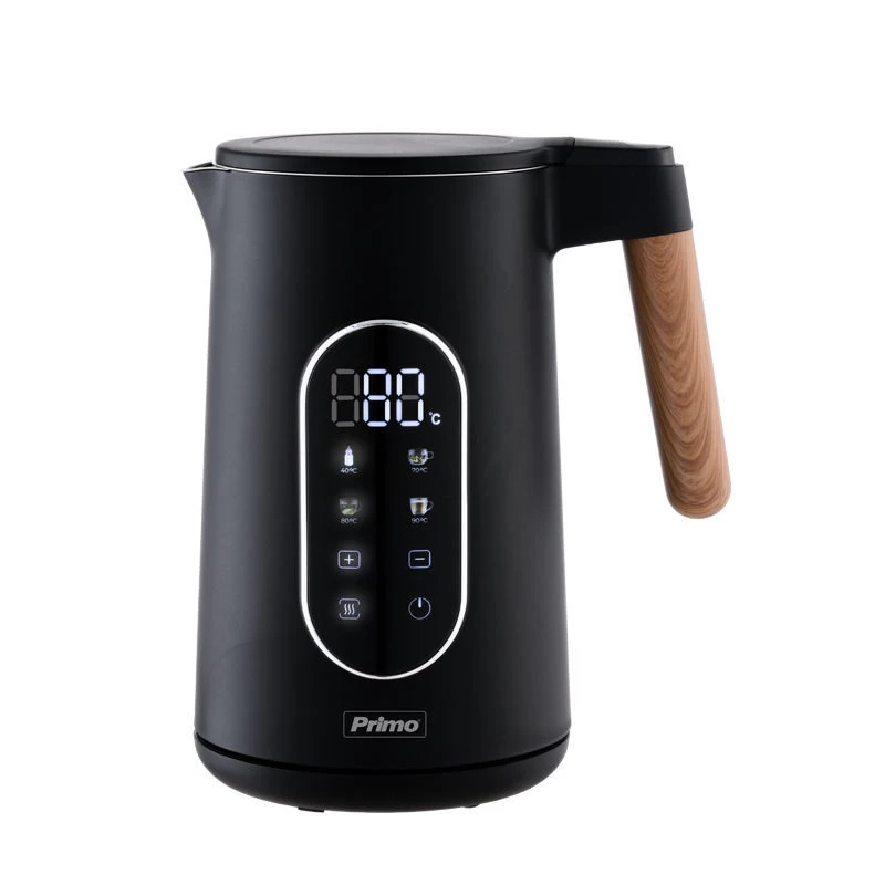 Primo PRCK-40495 Βραστήρας 1.7L 2200W Digital Ανοξείδωτος Cool touch Wooden/Μαύρος (400495)