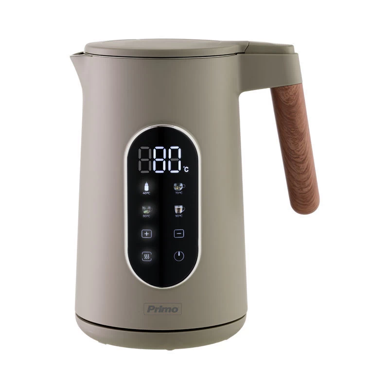 Primo PRCK-40496 Βραστήρας 1.7L 2200W Digital Ανοξείδωτος Cool touch Wooden/Γκρι (400496)