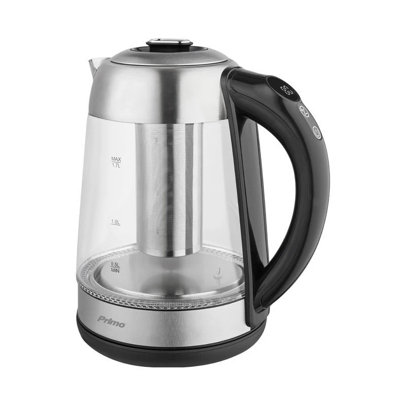 Primo PRCK-40497 Βραστήρας 1.7L 2200W Digital Γυάλινος Inox/Μαύρος (400497)