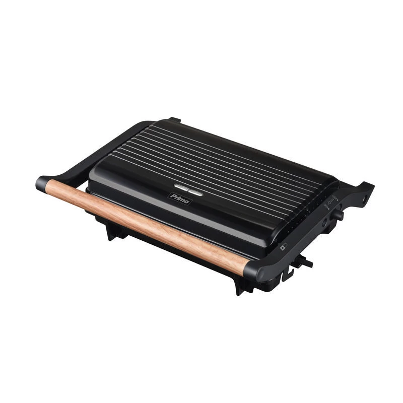 Primo PRPT-40492 Τοστιέρα Panini Αντικολλητικές πλάκες 1000W Wooden-Μαύρη (400492)