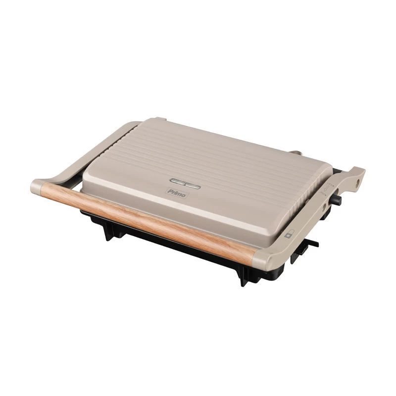 Primo PRPT-40493 Τοστιέρα Panini Αντικολλητικές πλάκες 1000W Wooden-Γκρι (400493)