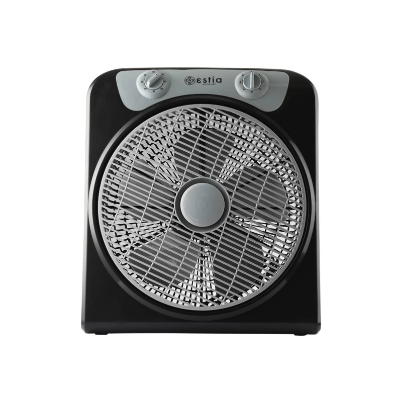 Estia Spiral 30cm 55W με χρονοδιακόπτη Μαύρος Ανεμιστήρας Επιδαπέδιος (06-21573)