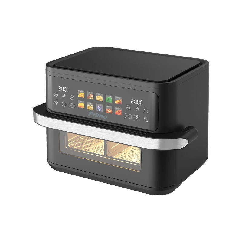 Primo PRAF-40530 Dual Zone Digital 11L 2800W με παράθυρο Inox-Μαύρη Φριτέζα Αέρος (400530)