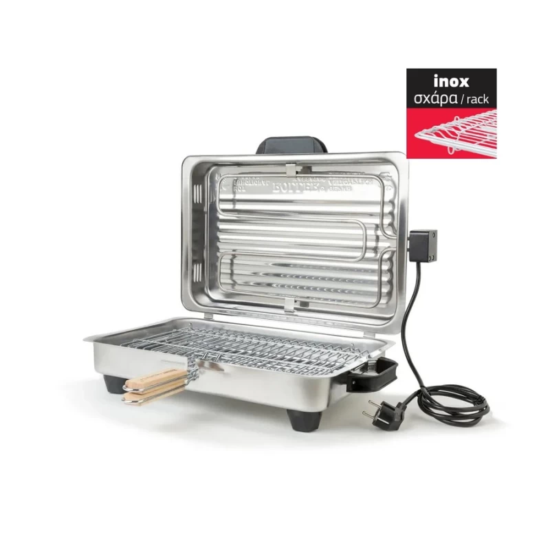Roller Ηλεκτρική Ψηστιέρα με Καπάκι 1200W με σχάρα INOX (20207)