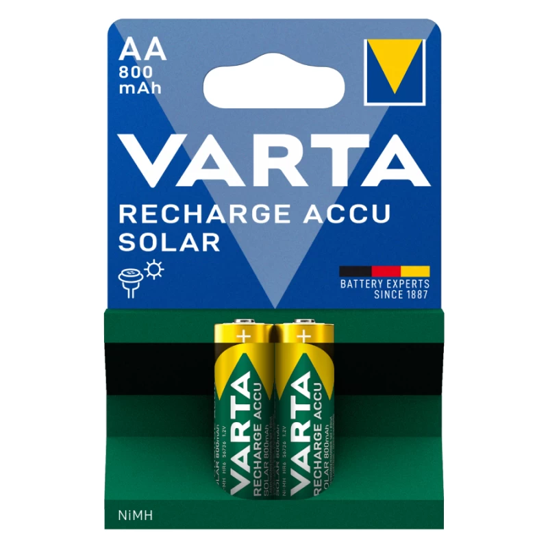 VARTA ΕΠΑΝΑΦΟΡΤΙΖΟΜΕΝΗ 800mAh συσκ.2 AA SOLAR (12854)