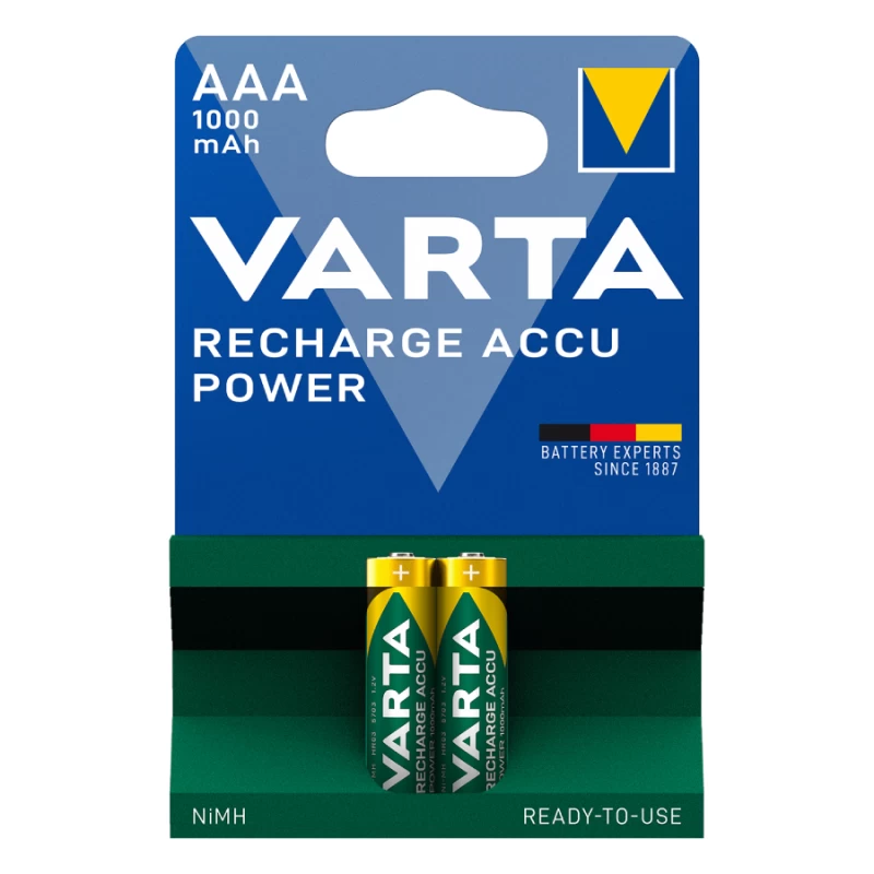 VARTA ΕΠΑΝΑΦΟΡΤΙΖΟΜΕΝΗ 1000mAh συσκ.2 AAA (12823)