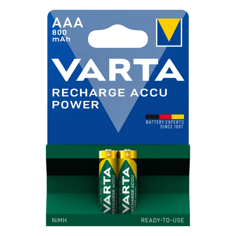VARTA ΕΠΑΝΑΦΟΡΤΙΖΟΜΕΝΗ 800mAh συσκ.2 AAA (12840)