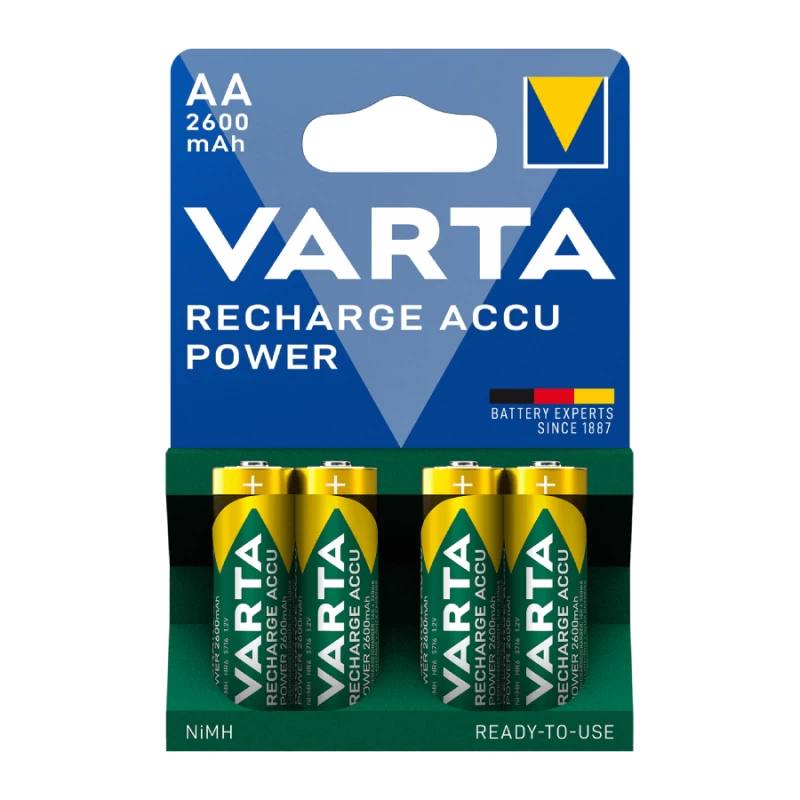 VARTA ΕΠΑΝΑΦΟΡΤΙΖΟΜΕΝΗ 2600mAh συσκ.4 AA (128090)