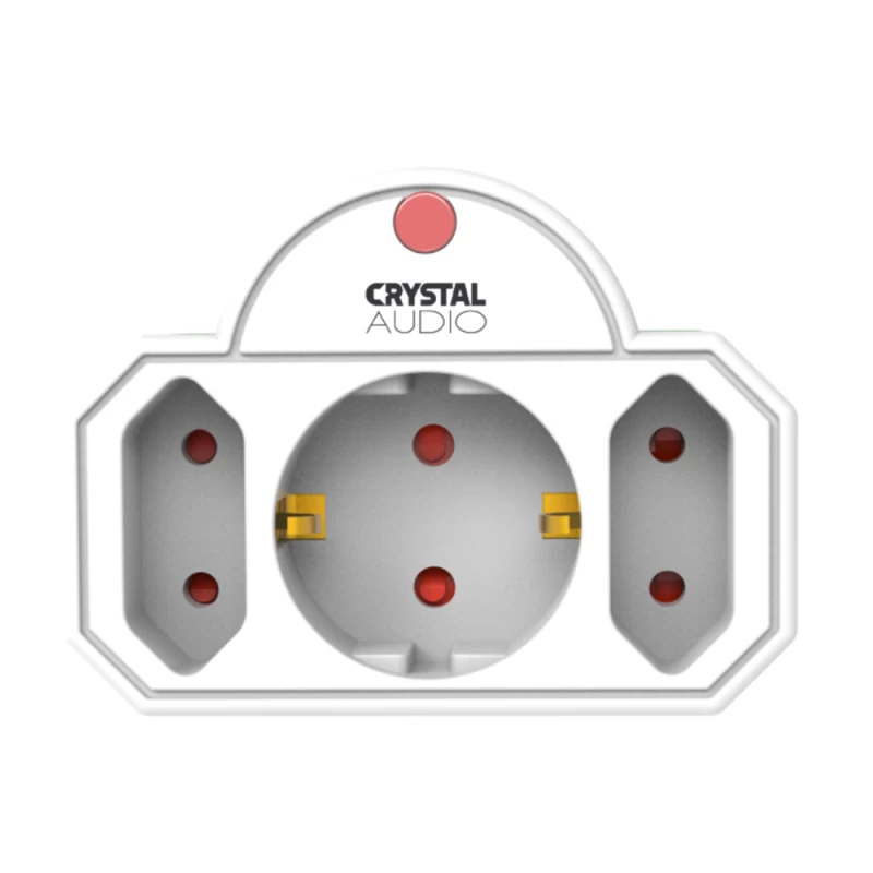 CRYSTAL AUDIO SPW21-1300-70 Λευκό Πολύπριζο Προστασίας 1 Θέσης Schuko - 2 Απλών Θέσεων 1300j/70 (381011)