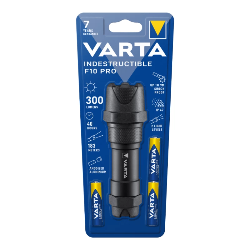 VARTA Φακός Indestructible F10 Pro + 3xAAA (123492)
