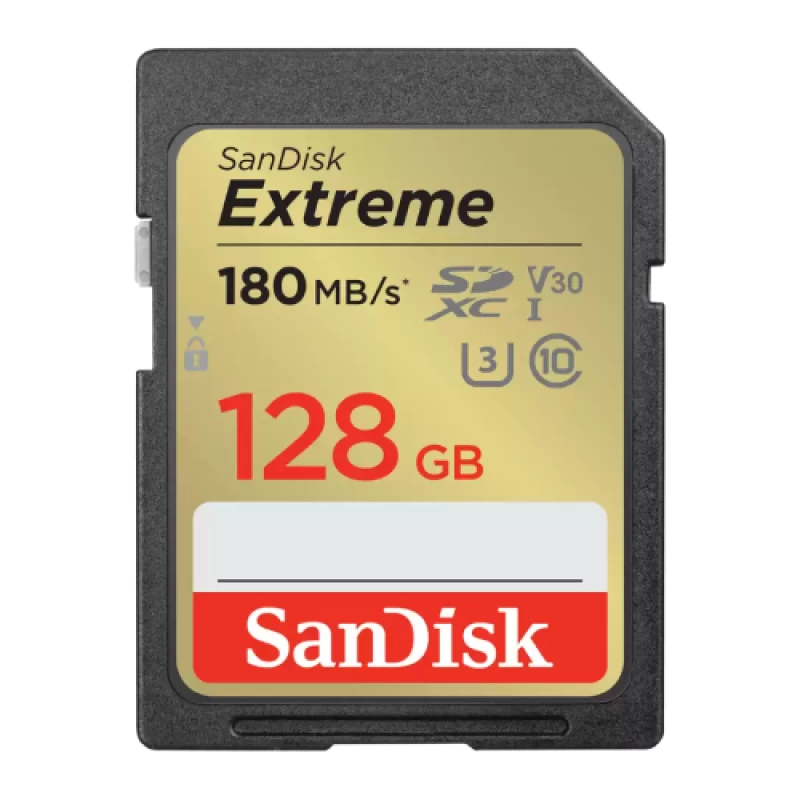 SanDisk Extreme 128GB SDXC UHS-I + 1 year RescuePRO Deluxe SD Card (531678)