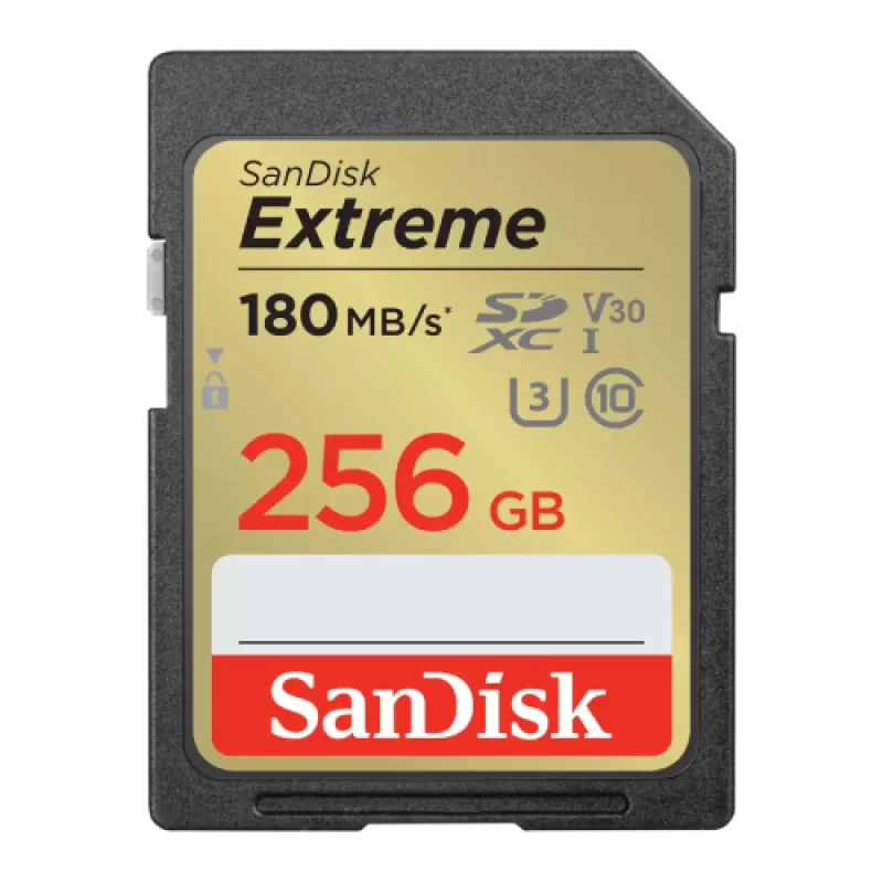 SanDisk Extreme 256GB SDXC UHS-I + 1 year RescuePRO Deluxe SD Card (531679)