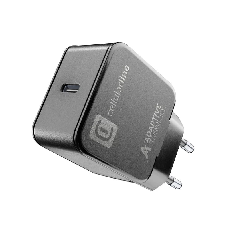 CELLULAR LINE 434730 Φορτιστής Σπιτιού με Θύρα Type-C 15W Μαύρος (490369)