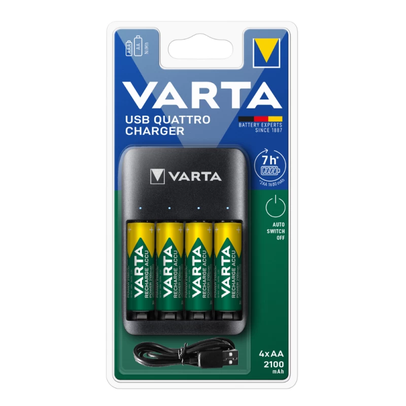 VARTA USB Quattro Charger + 4xAA 2100mAh (128616)