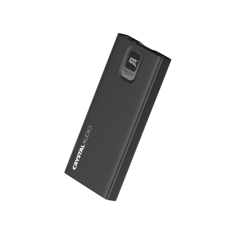 CRYSTAL AUDIO PBK8 Power Bank 10000 mAh PD Dual LCD+Cable Μαύρο (381615)