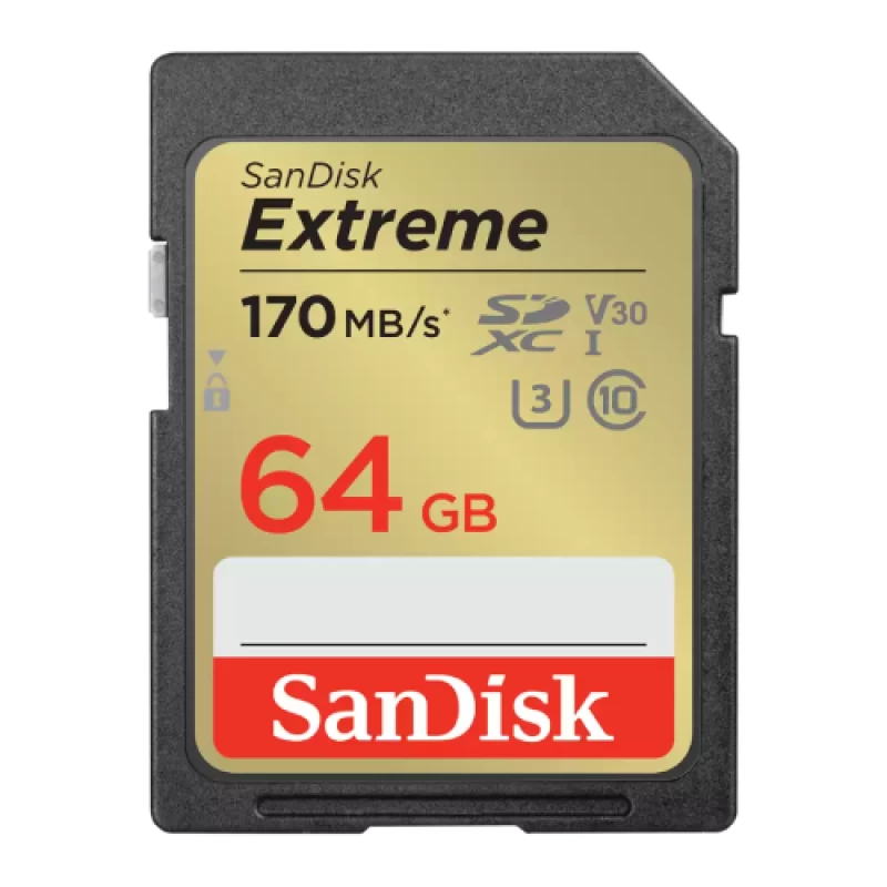 SanDisk Extreme 64GB SDXC UHS-I + 1 year RescuePRO Deluxe (531677)