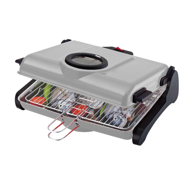 Primo AB661 1200W 2πλή σχάρα 34X25εκ. Ασημί Παραδοσιακή Ψηστιέρα (400225)