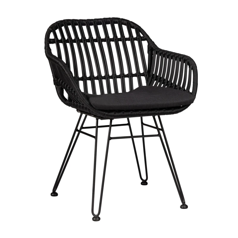 Varossi Πολυθρόνα Malibu Μαύρο 61 x 63 x 80 (900-239)