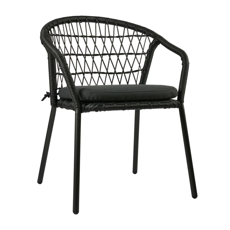 Varossi Πολυθρόνα Nuera Μαύρο 61.5 x 61 x 80 (900-254)