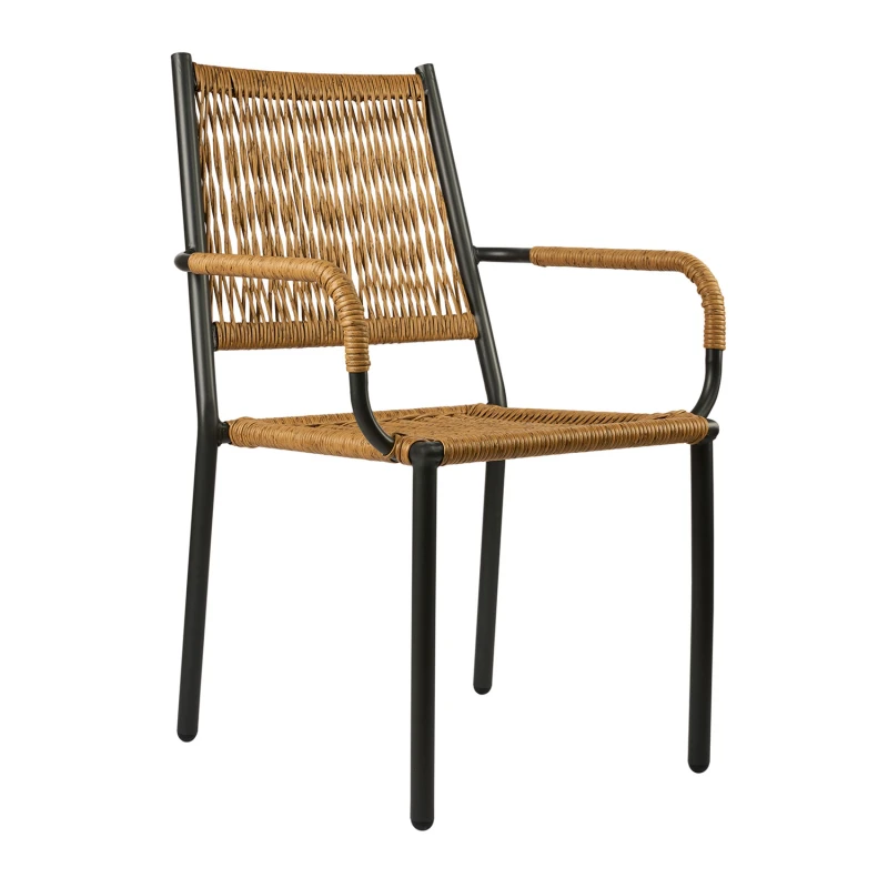 Varossi Πολυθρόνα Zucca Φυσικό με Μαύρο σκελετό 58 x 63 x 90 (900-258)
