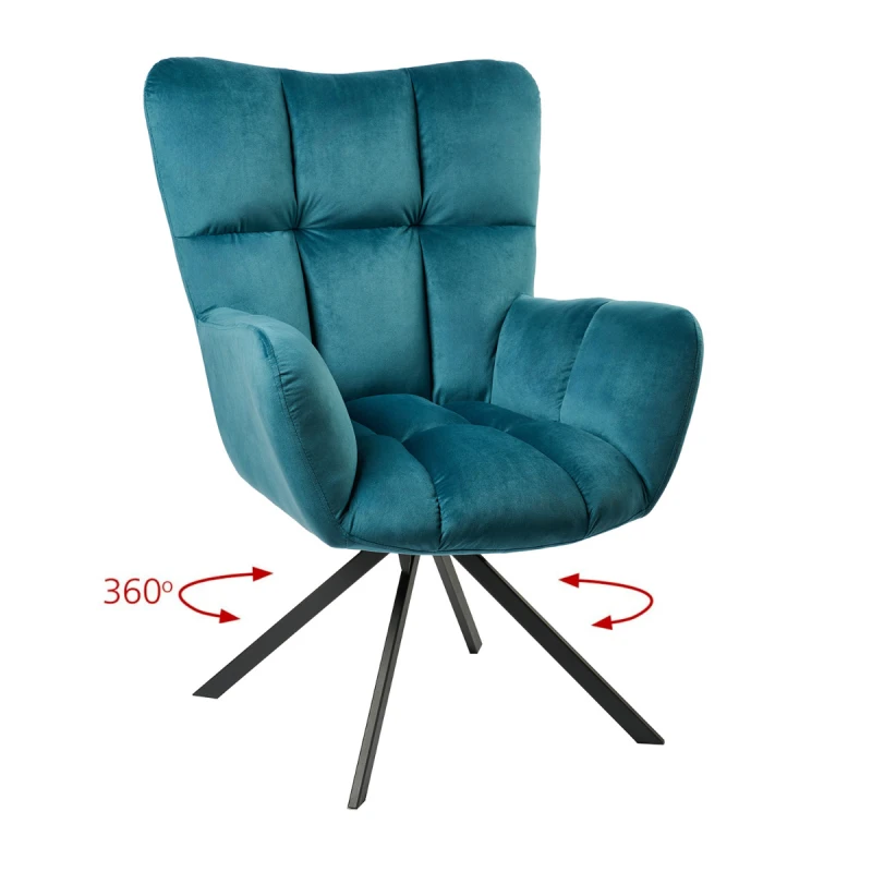 Varossi Πολυθρόνα Hilda Πετρόλ 62 x 72 x 88 (300-344)