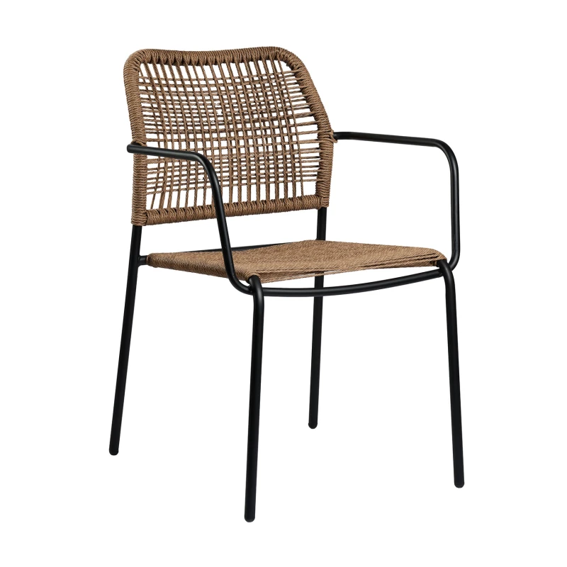 Varossi Πολυθρόνα Monza Φυσικό με μαύρο σκελετό 53.5 x 60 x 79 (900-269)