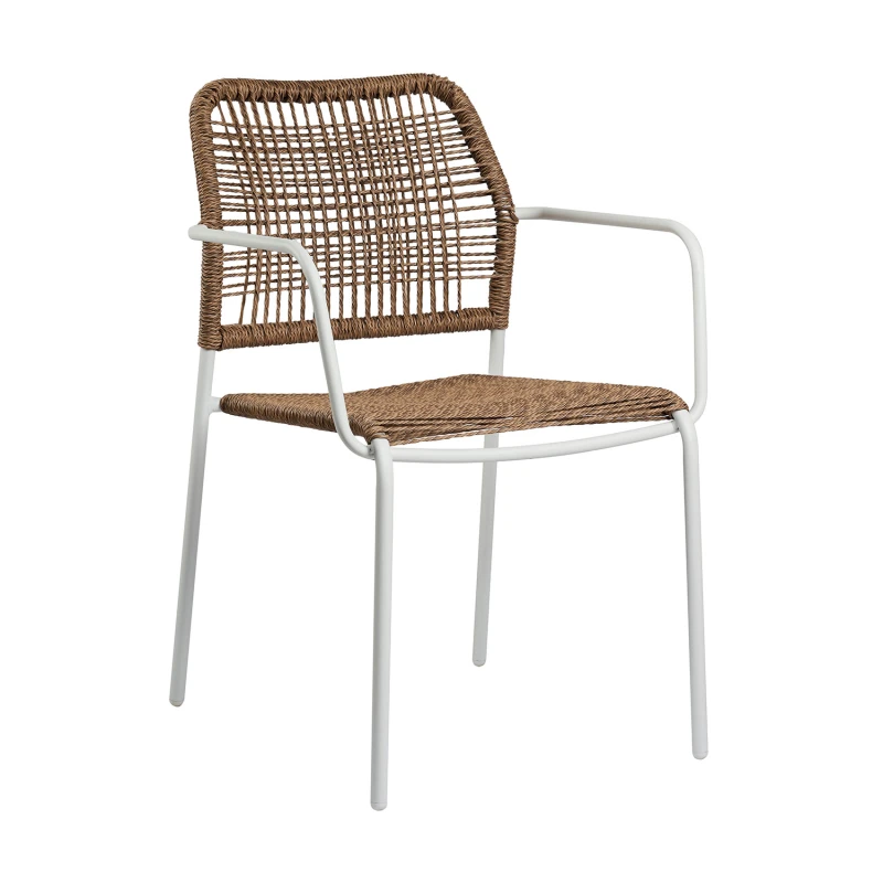Varossi Πολυθρόνα Monza Φυσικό με λευκό σκελετό 53.5 x 60 x 79 (900-270)