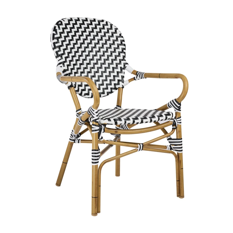 Varossi Πολυθρόνα Parisian Λευκό και Μαύρο 59 x 63 x 94 (900-275)